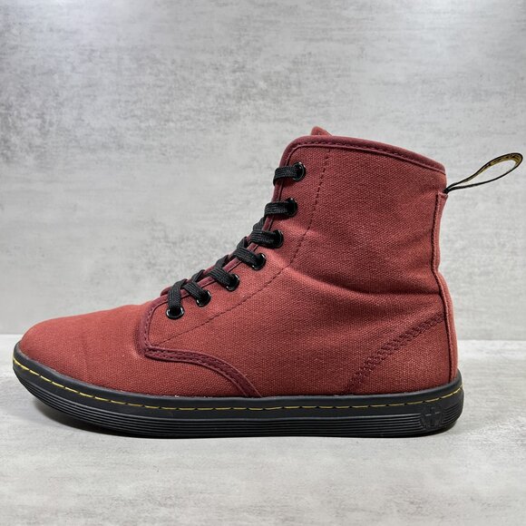 Dr Martens Shoreditch Canvas Lace Up Boots - Women's Size 7 - Red - Picture 1 of 10